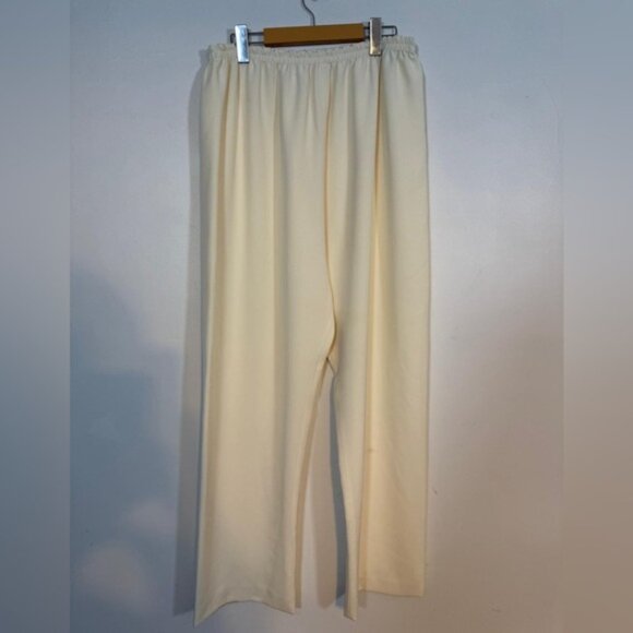 Cream Wide-Leg Straight Leg Pants - XL - MACK - Picture 5 of 6